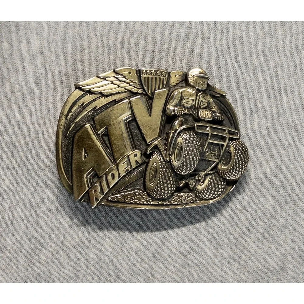 Vtg‎ 1985 ATV Rider All Terrain Vehicle Belt Buckle Great American Buckle Co.